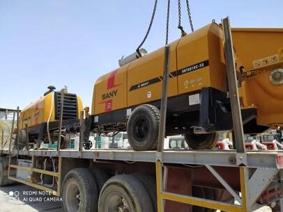 SANY concrete trailer pump is an ultra high-pressure pump manufactured both in electric and diesel engines. This concrete machinery prove their worth and superior performance in various applications, which is designed for great performance, at any height, distance, mix, duration or weather conditions.